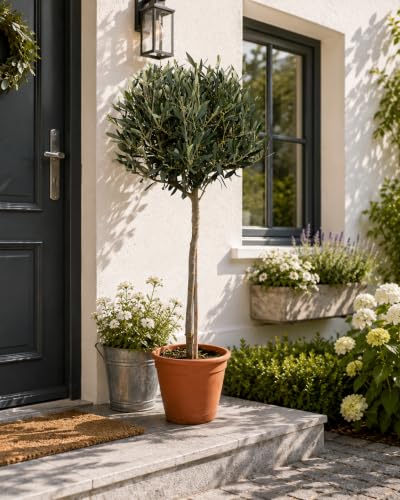 Olivenbaum-Stämmchen 100-120 cm Mediterraner Olivenbaum für Garten Balkon & Terrasse Winterhart Immergrün & Pflegeleicht