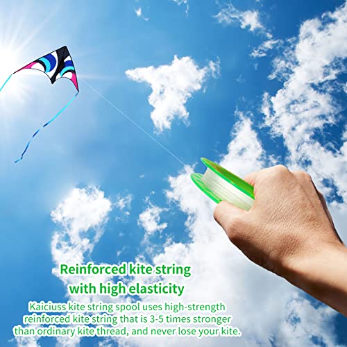 Kaiciuss Kite String Hoop For Kids, Orange & Green Kite Spool Set, Kite Handle Kit With 300 Feet Line For Each Kite Reel Winder (2 Pack) #TOP4