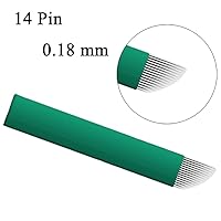 Vista 4 de Microblading 14 Pins 0.007 in Aguja Delgada 100pcs Maquillaje Permanente Ceja Tatuaje Aguja - QMYBROW