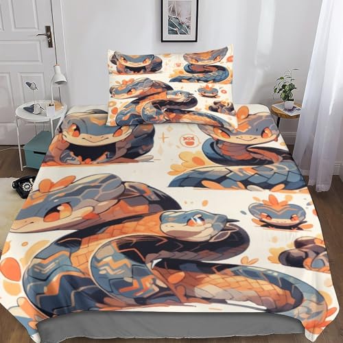 Housse de couette serpent 3D lit simple pour chambre d'enfant - 3