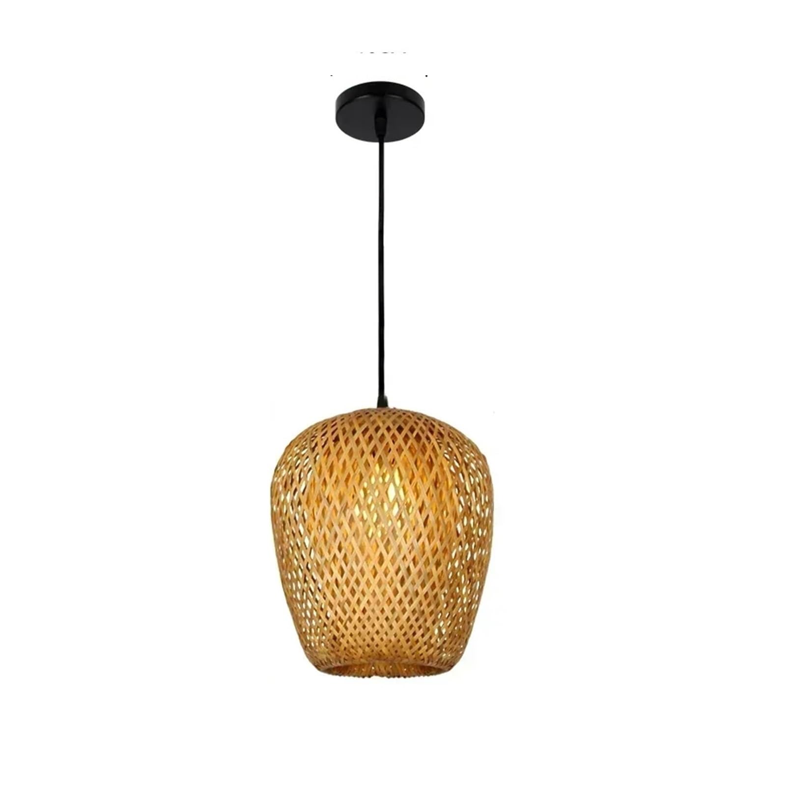 Akdjgfp Dia 22Cm Rattan Lampshade Rattan Pendant Light Kitchen Suspension Home Hanging Lampshade(Dia 22Cm)