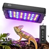 QZQ UVB Light for Reptiles, 24W LED UVA UVB Reptile Lamp with Dimming and 4 Lighting Modes, New Mode 24/7 Timer, Adjustable Brightness, LED Light for Bearded Dragon, Gecko, Tortoise, Lizard