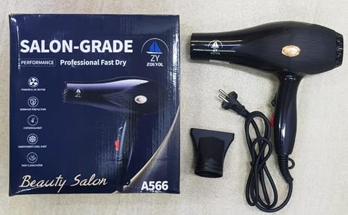 ZOEYOL A566 Salon-Grade Professional Hair Dryer, Black