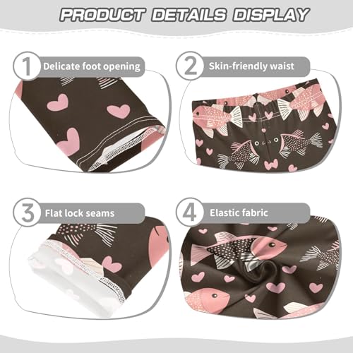 Pink Fish Love Girls Leggings Soft Stretch Workout Yoga Dance Pants for Kids Casual Tights3
