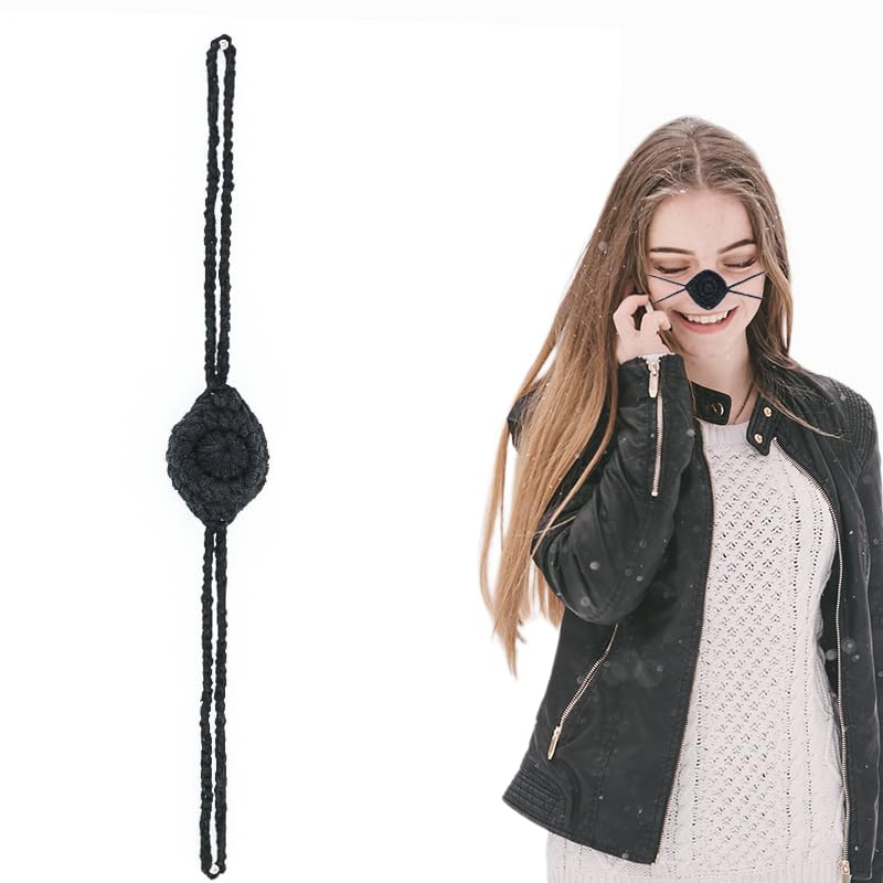 Nose Warmer Keep Cold,Nasal Mask Snow Protection for Outdoor Activities Dust Anti Pollen Air for Women/Men/Kids,Winter Cozy Soft Nose Cover Knitted Crochet Nose Guard,Black