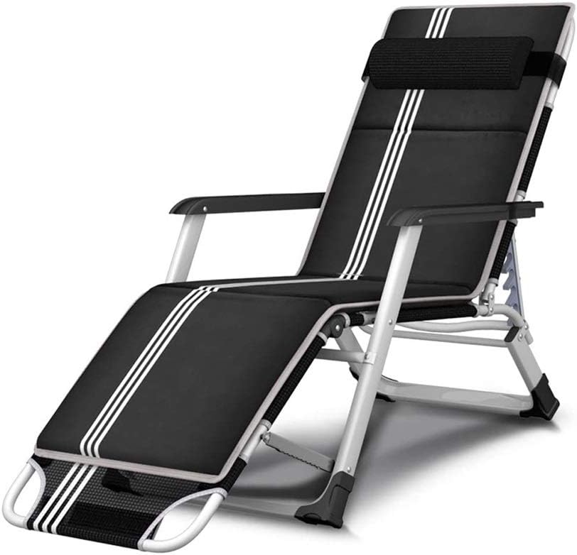 JSEIAJB Black Folding Chair, Personal Office Lunch Break Leisure Portable Camping Balcony Garden Deck