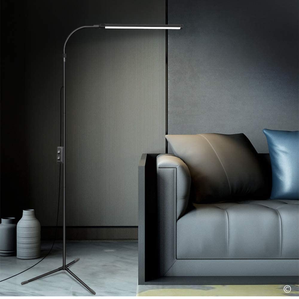 Lampada Da Terra LED Regolabile | Collo Di Cigno 360° | 3 Altezze + Dimmer | USB | Per Estensioni Ciglia E Lettura - Foto 9