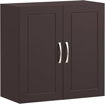 SoBuy Wall Cabinet Laundry Room, Medicine Cabinet for Bathroom Kitchen Garage,Floating Cabinet Hanging Storage with Adjustable Shelf, Brown FRG231-BR