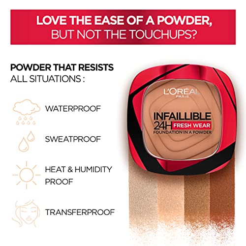 L'Oreal Paris Infallible 24H Fresh Wear Foundation in a Powder, 20 Ivory, 9g - Image 2