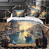 Fabrication exquise : le bord de couture à double aiguille, comparé à d'autres housses de couette, est plus durable. Motif clair, longue durée de vie.