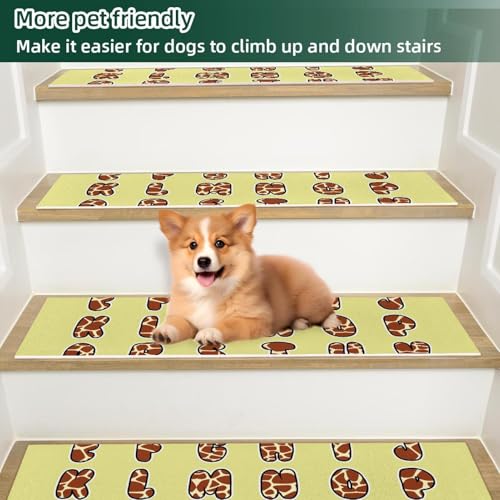 Peldaños de escalera antideslizantes para niños y perros con estampado 6