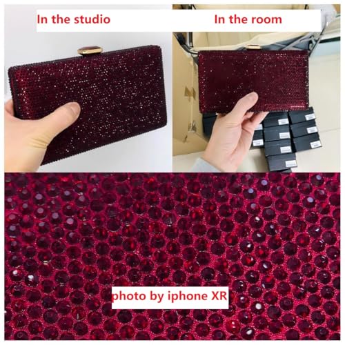 Image of Boutique De FGG Crystal Evening Bags for Women Formal Party Box Clutch Wedding Rhinestone Handbags Bridal Clutch Purse,Mini