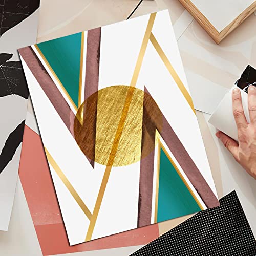 Peinture photo de salon moderne avec motif bloc couleur abstrait géométrique 50x70