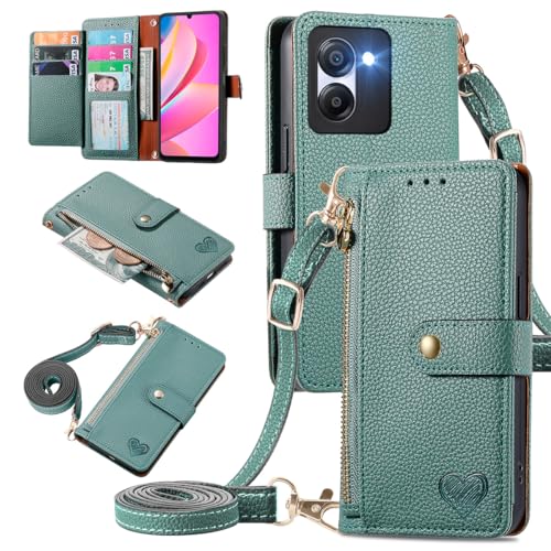 Etui Blackview Color 8 vert pour voyager léger avec porte-cartes et sangle