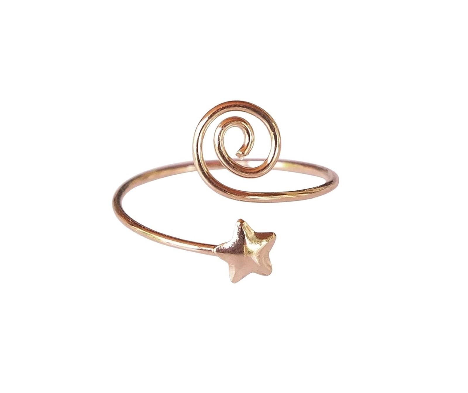 Anillo de dedo del pie ajustable que no aprieta con estrella dorada 6