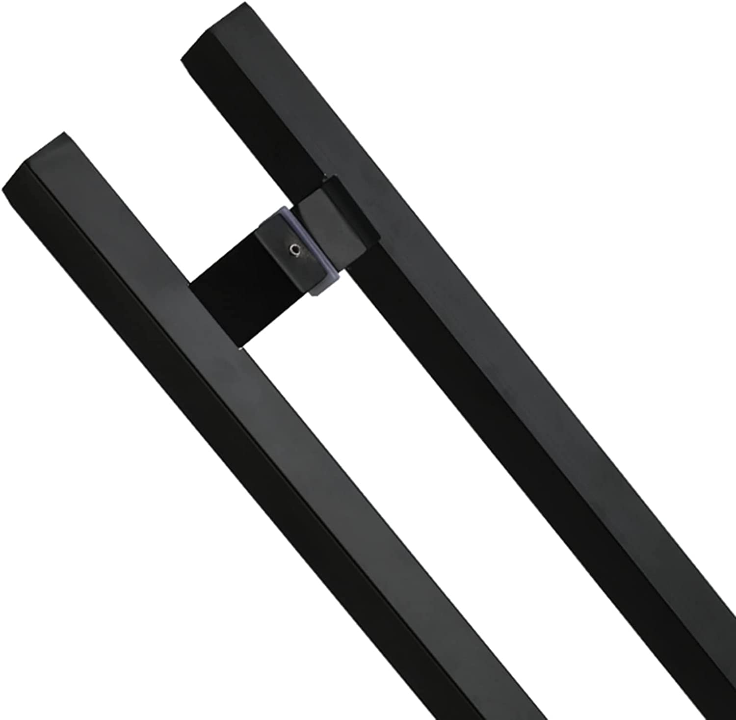 DFGHNBVC Modern Stainless Steel Push-Pull Bar Handle, Large Double-Sided Commercial Door Handle For Sliding Barn Doors, Replacement Hardware Set, 80-150Cm Length,Black-80Cm/31 1/2