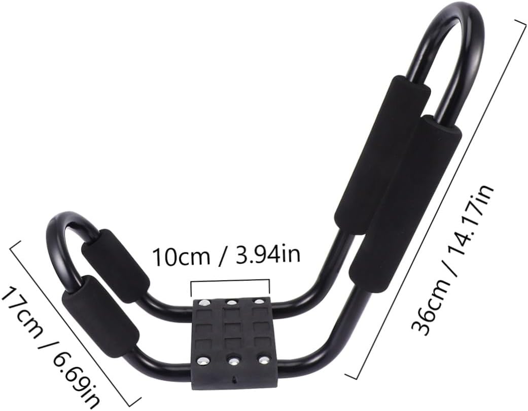 ABOOFAN 2pcs Kayak Roof Rack J-Shaped Car Roof Frame Kayak Carrier Bracket for Canoe Surf Ski Luggage Storage on Car SUV Truck Crossbar Suitable for Outdoor Trips