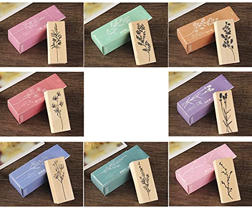 image for Co-link 8pcs Large Size Wood Rubber Stamp DIY Diary Scrapbook Stamp Se