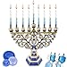 The Dreidel Company Hanukkah Menorah Enamel Hand-Painted Enameled Metal