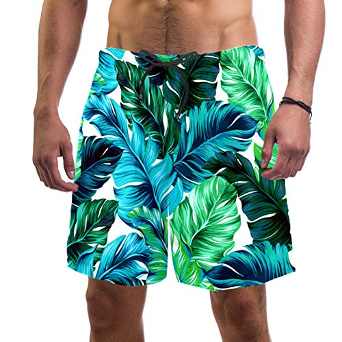 Bañador para hombre tropical con cintura elástica y bolsillos de playa