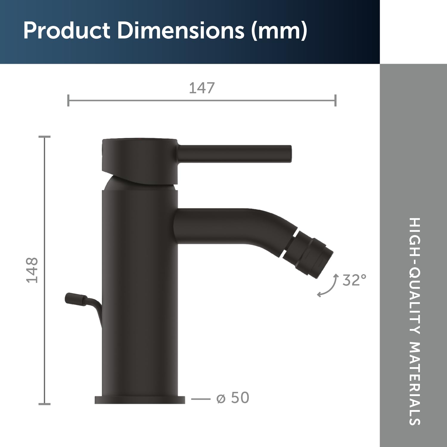 Ideal Standard - Ceraline Mikser jednouchwytowy bidet - Kolor Czarny