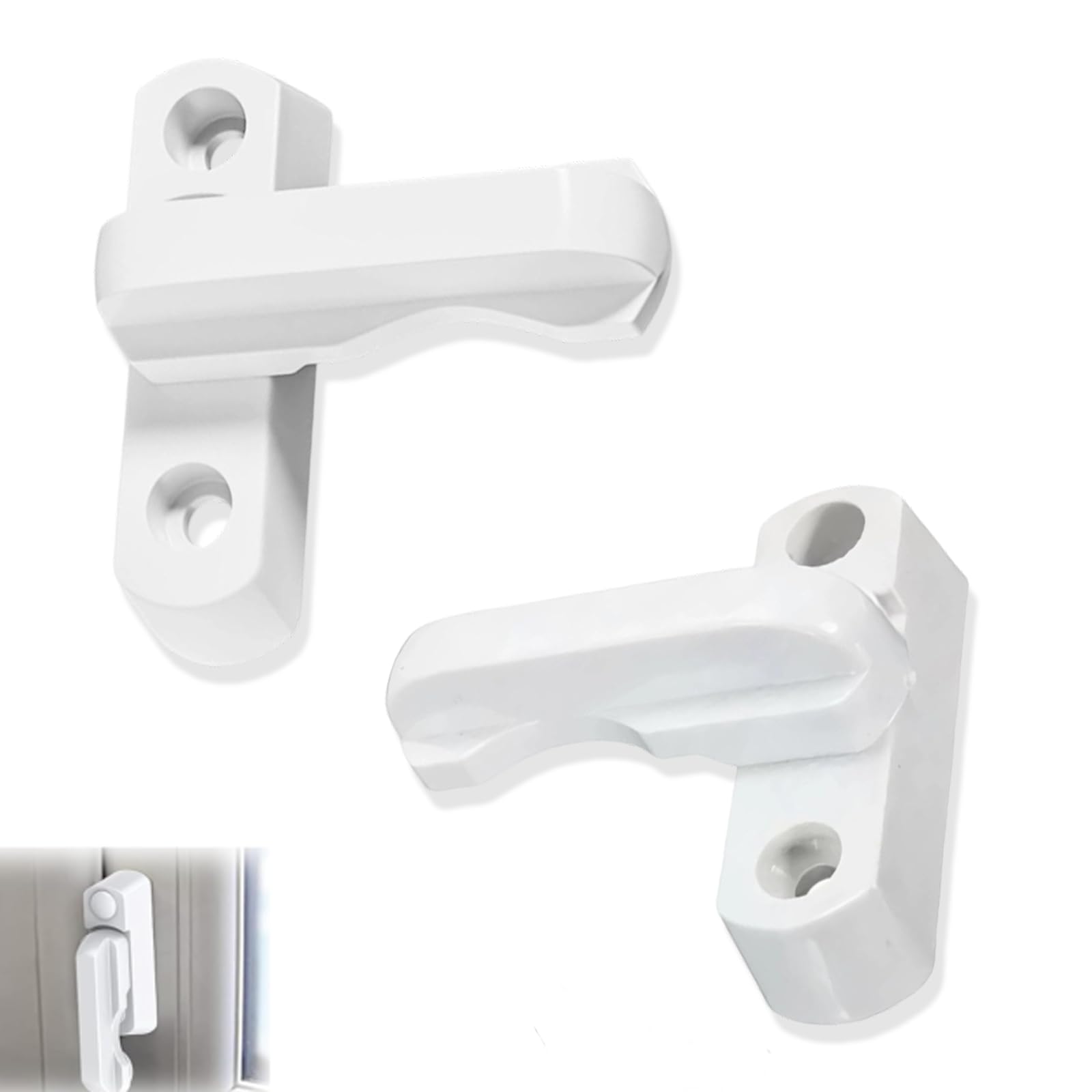 Weilin 2 Pack Sash Jammers for UPVC Doors, UPVC Door & Window Locks with Adjustable Spacers, Door Jammers for Inside Front Doors & Windows, Home