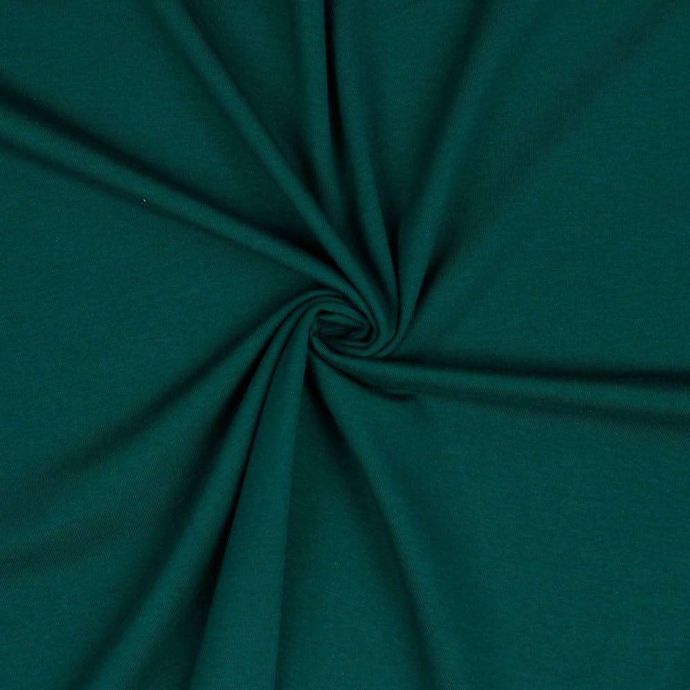 Jersey Fabric Plain Sold by the Metre Tex Standard 100 Certified 69 Colours to Choose From Plain + Mottled (013 I Dark Green, 100 x 150 cm) โ image 1