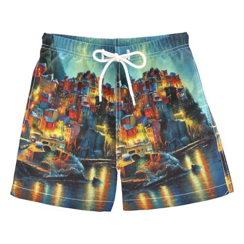 Night Sea Sky Boys Swim Trunks Quick Dry Toddler Swimsuit Boy Board Shorts Bathing Suits Swimwear 5T