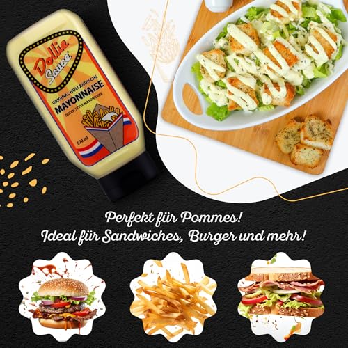 Dollie Sauce Dutch Style Mayonnaise | Original Holländische Mayo | Satte 670ml | Mayo wie in Holland am Imbiss | Einfach Megalecker