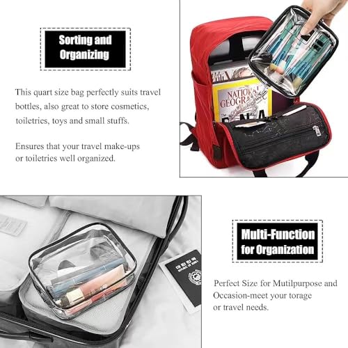 Clear Travel Toiletries Bag, 2 Pcs TSA Approved Toiletry Bag with Zippers Travel Accessories Portable Waterproof Cosmetic Clear Makeup Bag for Women and Men (Black) - Image 9