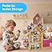 Gieanoo for TonieBox 2/1，House Tonies Shelf Magnetic Wooden Pine Toniebox Organize Display Shelf for 70-80 Tonies Figures Holder Compatible Charging Station for Kid's Room