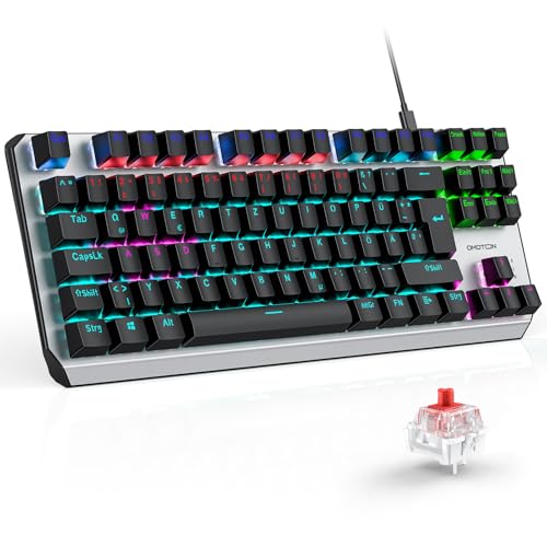 OMOTON Mechanische Gaming Tastatur mit Roten Schaltern(Linear),...