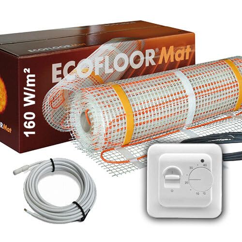 400 Watt PREMIUM Fußbodenheizung elektrisch Fliese Bad Heizmatte Thermostat 2,0 m²
