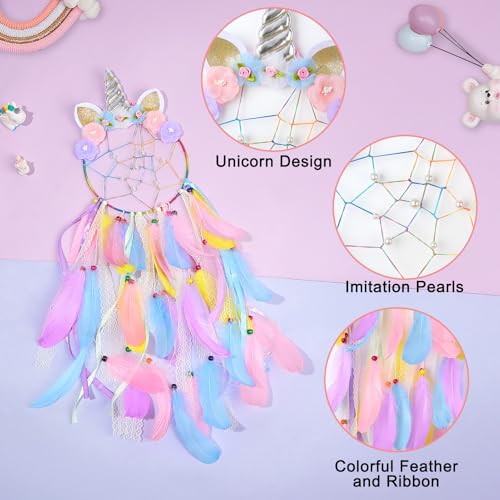 Image of QtGirl Unicorn Dream Catcher for Kids Girls Toddler Bedroom Wall Decor