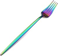 Vista 8 de Gugrida - Juego de cubiertos mate arcoíris de 5 piezas de acero inoxidable 18/10, acabado satinado, cubiertos de cocina, vajilla para viajes, apto