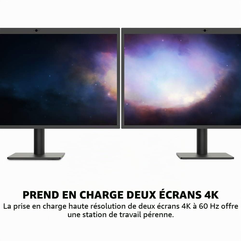 Belkin Station d’accueil Thunderbolt 3 Dock Core avec câble Thunderbolt 3 (dock pour Mac et Windows, double affichage 4K à 60 Hz, transfert de données de 40 Gbit/s, puissance de sortie de 60 W)