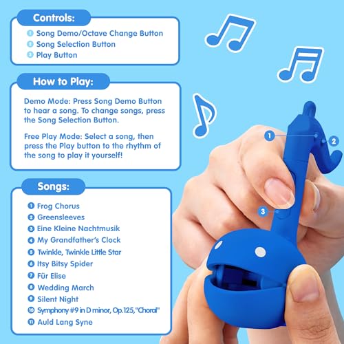 Image of Otamatone Melody Musical Electronic Instrument Toy Keychain - Blue