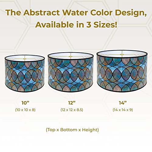 Image of Royal Designs, Inc. Trendy Decorative Handmade Drum Shade, Made in USA, 14in, HBCN-8041-14, Cool Hues