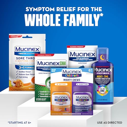 Mucinex Children's Mighty Chews Kids Cough Medicine Daytime And Nighttime Value Pack, Easy to Dose Cough Suppressant For Kids with Dextromethorphan, Mixed Berry Flavor, 32 Medicated Chewable Tablets - image 6
