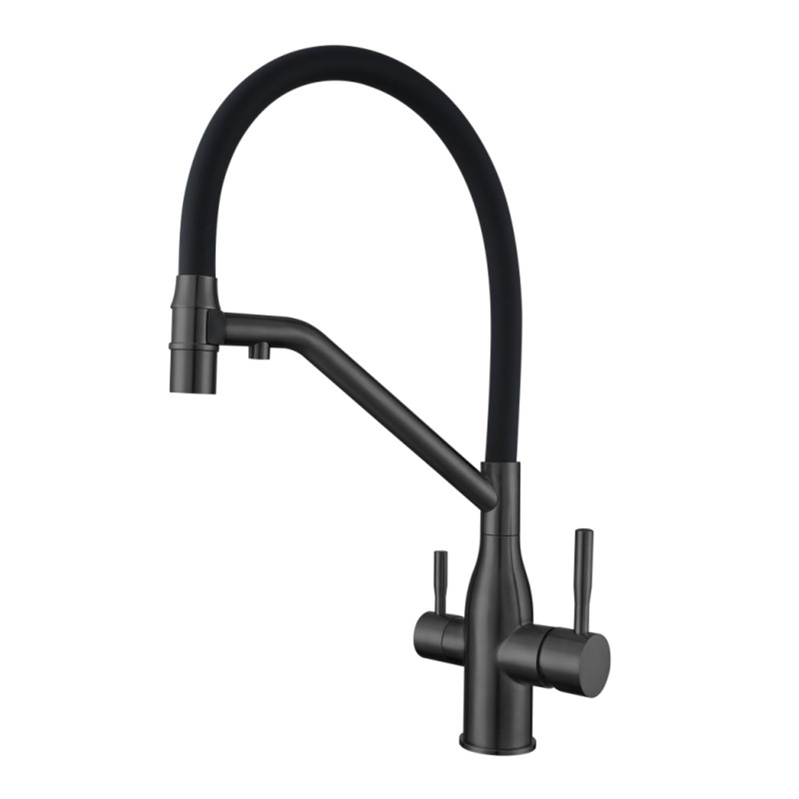 ZYCHSJXA Stainless Steel Kitchen Tap Flexible 3 Way Mixer with 2 Water Outlets and Handles