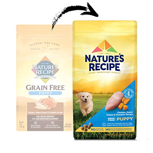 Nature′S Recipe Dry Puppy Food, Grain Free Puppy Chicken, Sweet Potato & Pumpkin Recipe, 4 Lb. Bag #TOP2