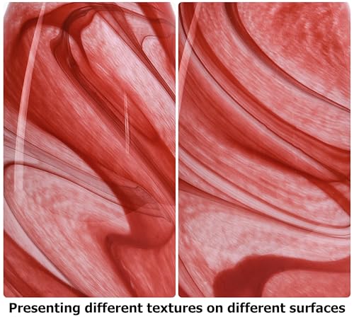Image of GO&SO Red-White Swirl Glass Lamp Shade Set of 2,7.8 inch H x 4 inch D,Oval | 1.57 inch Fitter E26 Base,Hand-Blown Art Fixtures,Chandelier Shades for Kitchen Island,Hanging Light Shades