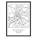 Produktbild Druck Budapest Stadtplan nordischer Stil schwarz und weiß. Plakat A4 bedruckte Papier Keine 250 gr. Gemälde, Drucke und Poster für Wohnzimmer und Schlafzimmer
