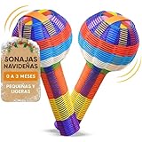 Sonajas Artesanales Mexicana Para Bebe 0 A 3 Meses No Toxico Set De 2 Maracas Estimulación Temprana 3 A 6 Meses Juguete...