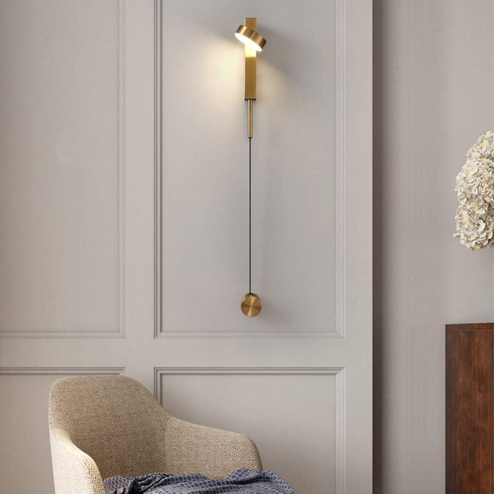 Nowoczesna lampa ścienna LED z pojedynczą głowicą z regulowanym upadkiem, przełącznikiem przyciskowym i materiałem ocynkowanym. Korpus lampy nadaje się do dekoracji sypialni, salonu