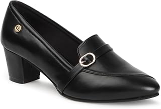 Women Stylish Slipon Pump Shoes with Block Heels, Pointed Toe for for Casual, Office and Daily Use