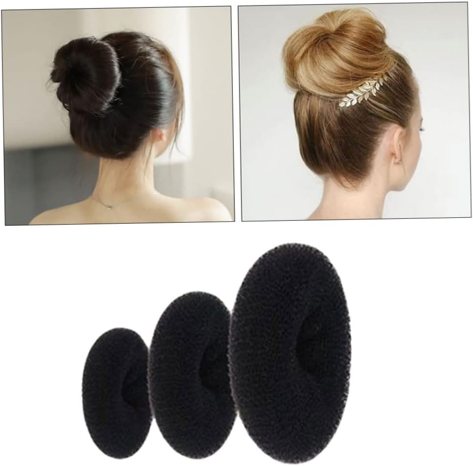 Hair Bun Shaper Set Hair Bun Hair Bun Maker Hair Donut 3pieces Donut Bun Maker Hair Bun Maker Hairstyle Diy Tool Ring Shaped Bun Maker Set for Chignon Hair Includes Large Medium and Small (black) : Beauty & Personal Care