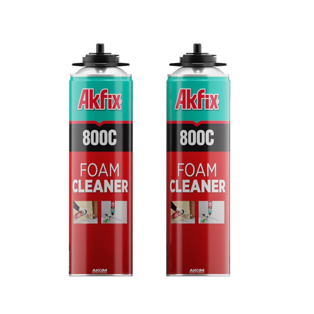 Akfix 800C Gun Cleaner (2x12.3 oz.) – Solvent-Based Spray for Removing Uncured Polyurethane Foam, Cleans Valves & Adapters, Prevents Clogging, Maintains Tool Performance | 12.3 oz. 2 Pack