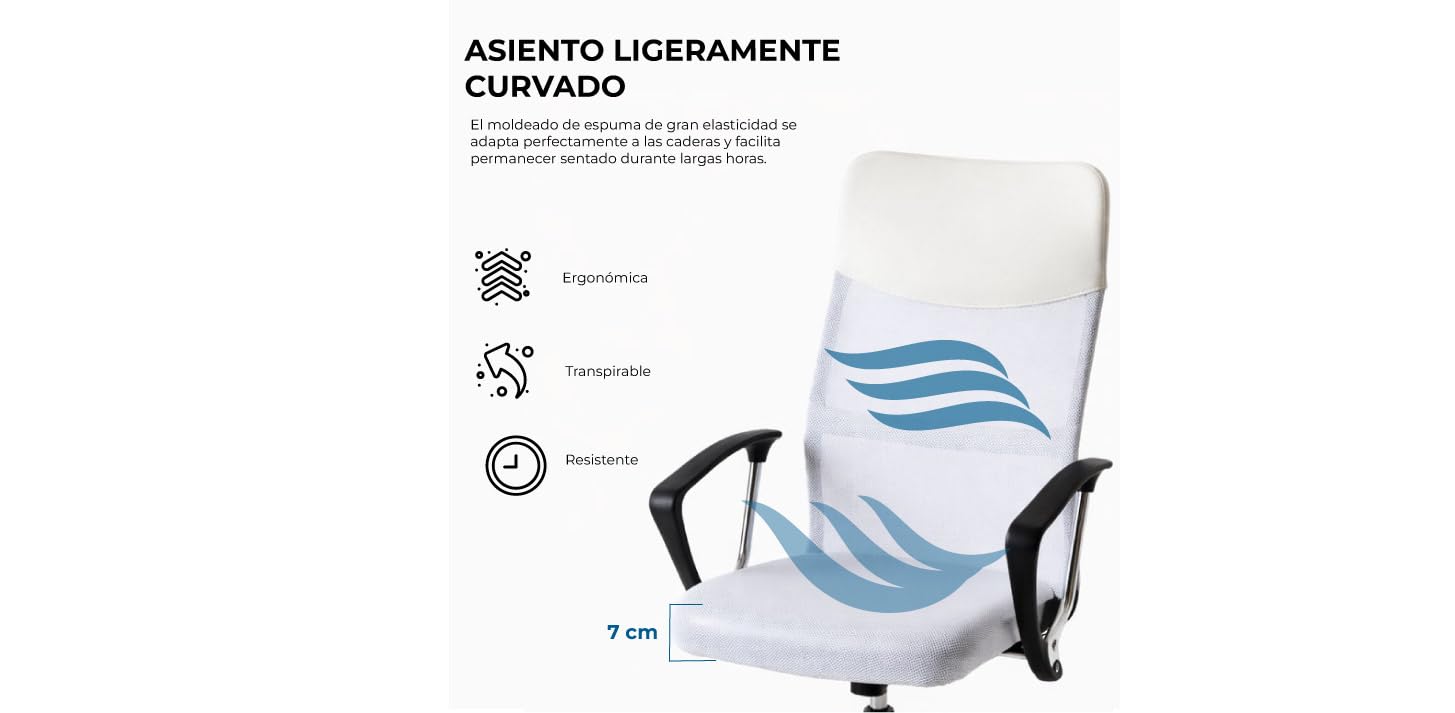 Silla de Oficina Blanca Bakus - Regalos Miguel - Máxima Ergonomía para Escritorio y Gaming