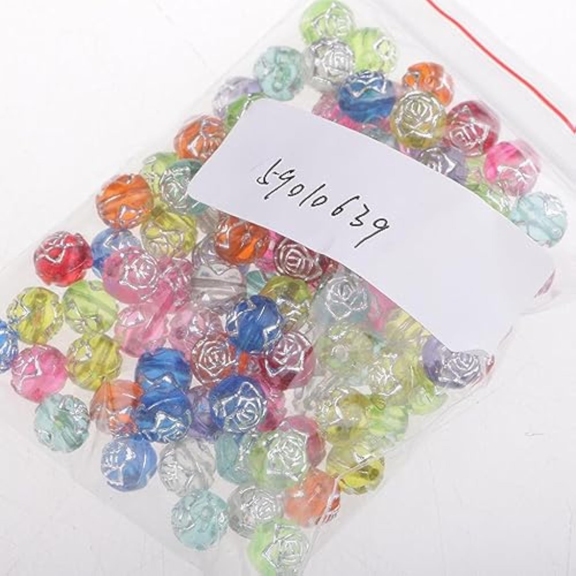 100 Assorted Acrylic Rose Flower Mixed Spacer Beads